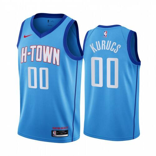 HOU #00 Rodions Kurucs Authentic 2020 City NBA Jersey - Blue Swingman