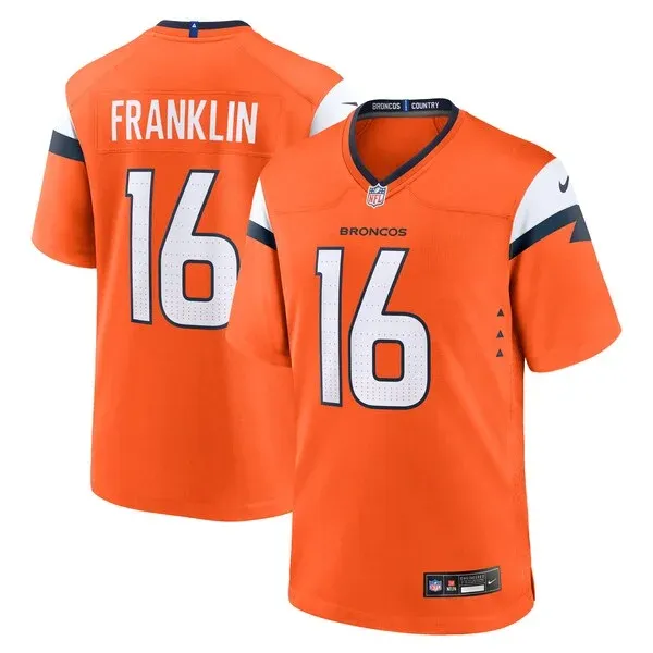 None Troy Franklin Game Jersey - Orange | NFL Player Jersey | NFL Foot