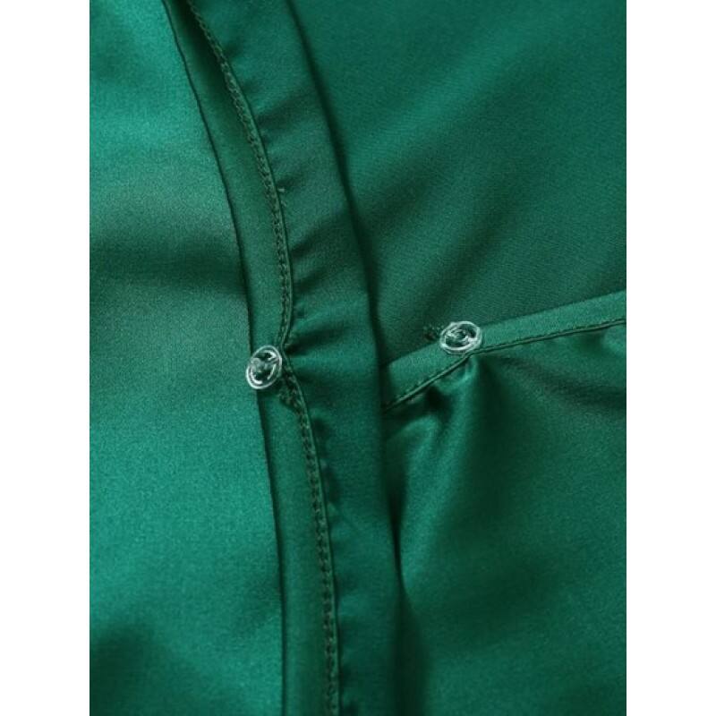 V Neck Belted Surplice Blouse TD7726