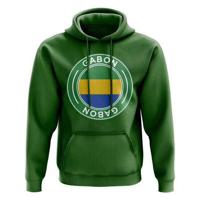 Exclusive-Design Gabon Football Badge Hoodie (Green)