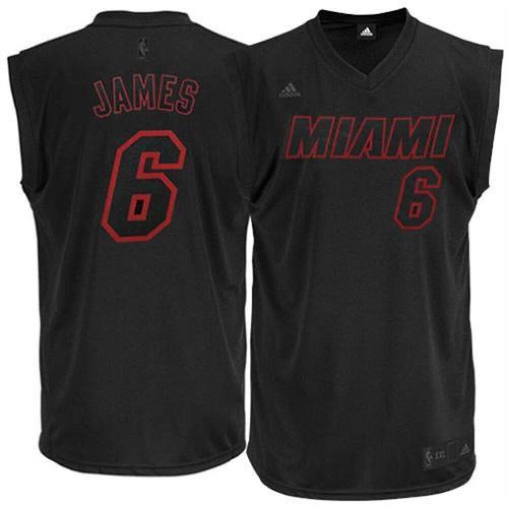 Game Day Classic Men's MIA #6 LeBron Black Basketball Jersey