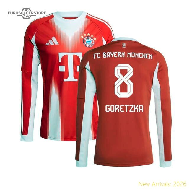 2025-2026 Bayern Munich Long Sleeve First Jersey (goretzka 8)