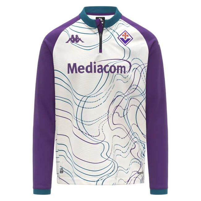 2025-2026 Fiorentina Pre Match Sweat Top (White-Violet)