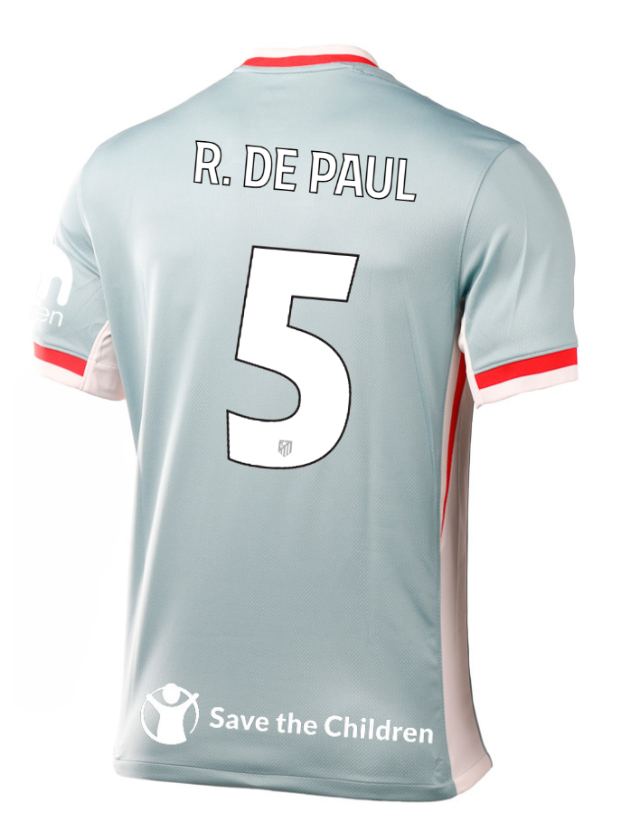Atletico Madrid's 24-25 Away Champions League Jersey, featuring R. DE PAUL with the number 5