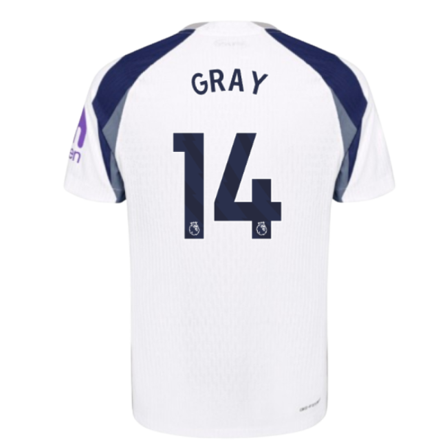 2025-2026 Tottenham Hotspur Authentic Home Kit (Gray 14)