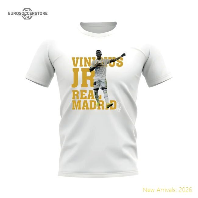 Top-grade Vinicius Jr Real Madrid Player Tee (white) - Economical