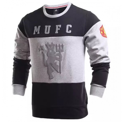 Manchester United Gray-Black 201617 Sweat Shirt - Official Replica
