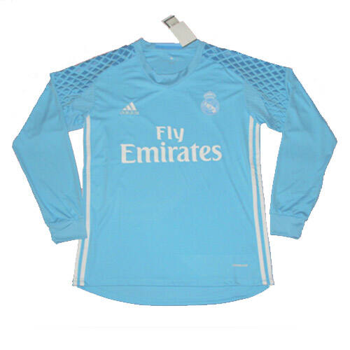 Real Madrid Blue Goalkeeper 201617 LS Soccer Jersey Shirt - Official