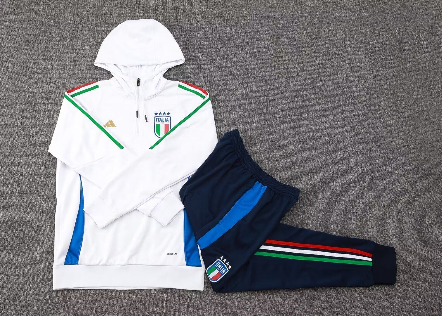 Licensed 2024 Italy Hoodie Suit - White - Official Replica 6467