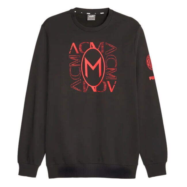 2023-2024 AC Milan FtblCore Graphic Crew Sweat (Black)