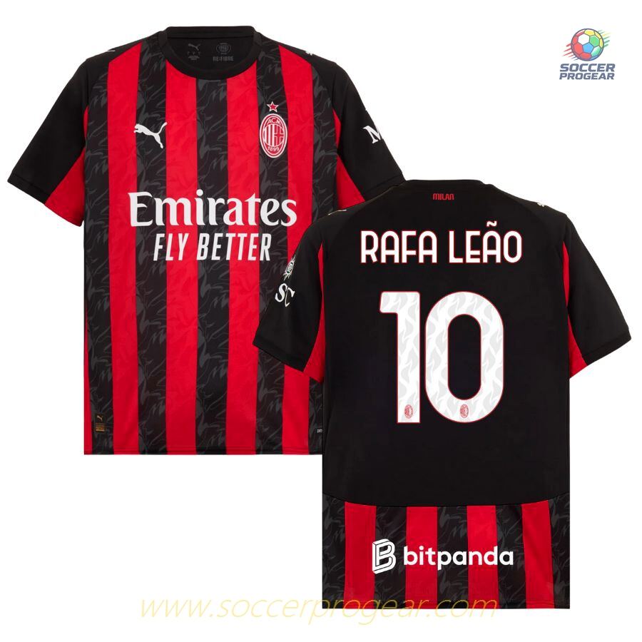 AC Milan Home Team Shirt 2025-2026 Season Rafael Leao