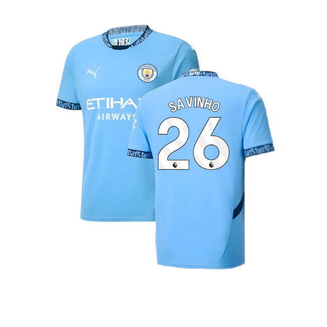 Match Day Football Man City Home Shirt Savinho #26 Authentic Desig...