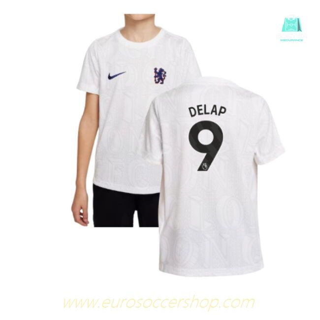 2025-2026 Chelsea Pre-Match Shirt (White) - Kids (Delap 9)