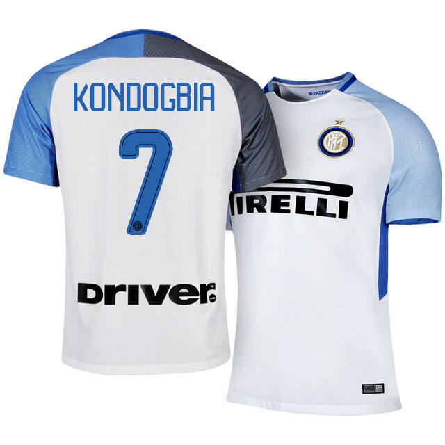 Inter Milan Away 201718 7 Geoffrey Kondogbia Soccer Jersey Shirt -