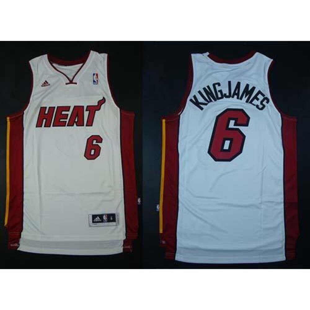 Professional Grade Men's Heat #6 LeBron White Basketball Jersey