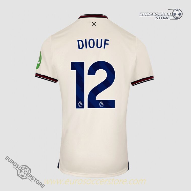 West Ham United 25-26 Season Away Jersey with DIOUF 12