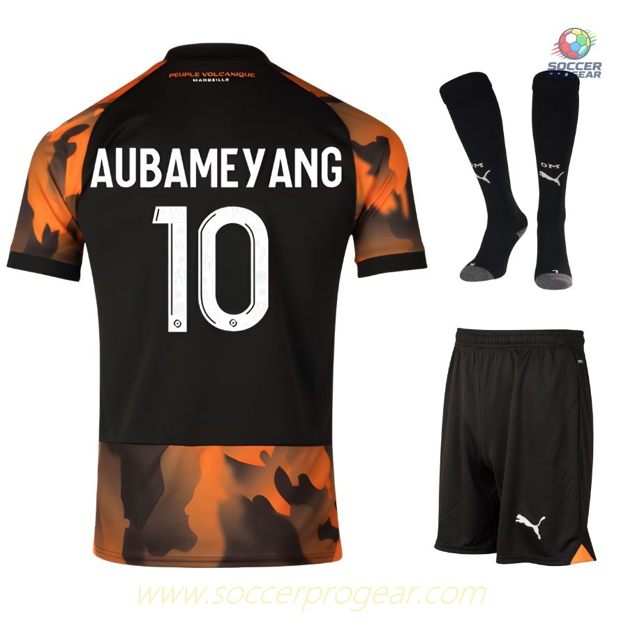 OM 2023 2024 Third Aubameyang Youthren's Soccer Uniform Football Jersey
