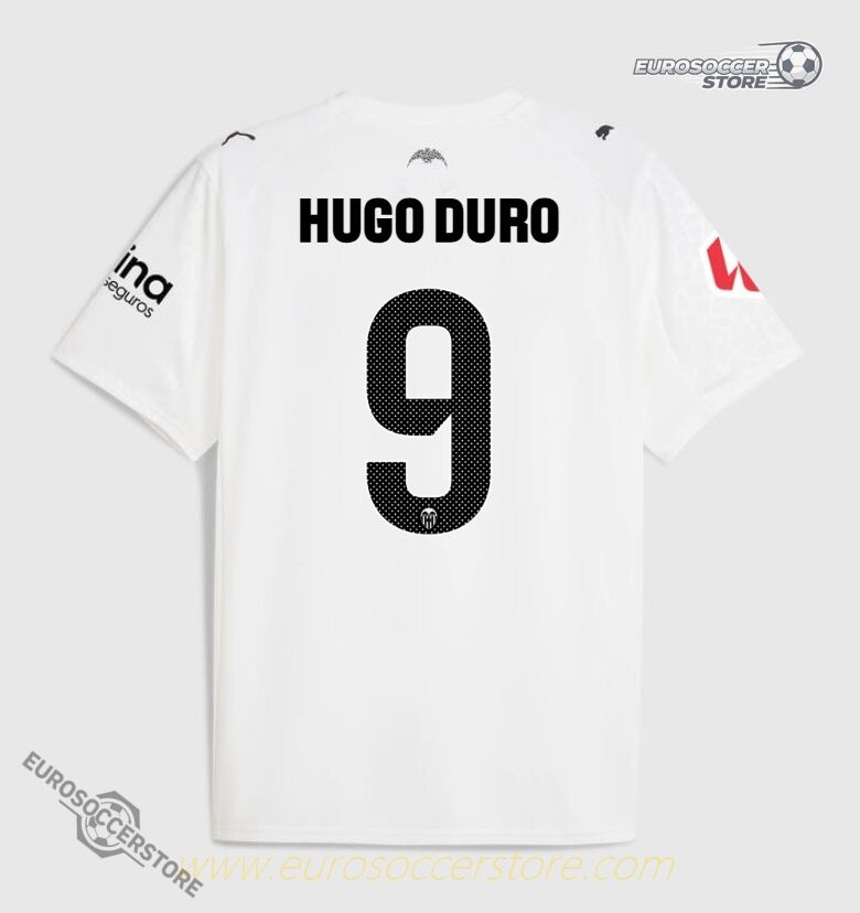 HUGO DURO 9 Home Jersey of Valencia CF for the 25-26 season