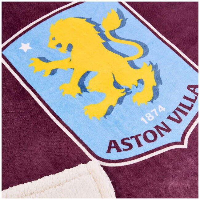 Retro Aston Villa Aston Villa FC Sherpa Fleece Blanket for Game Day