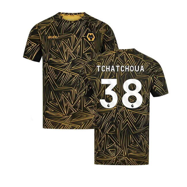 Authentic 2025-2026 Wolves Home Pre-Match Shirt (Black) (Tchatchoua...