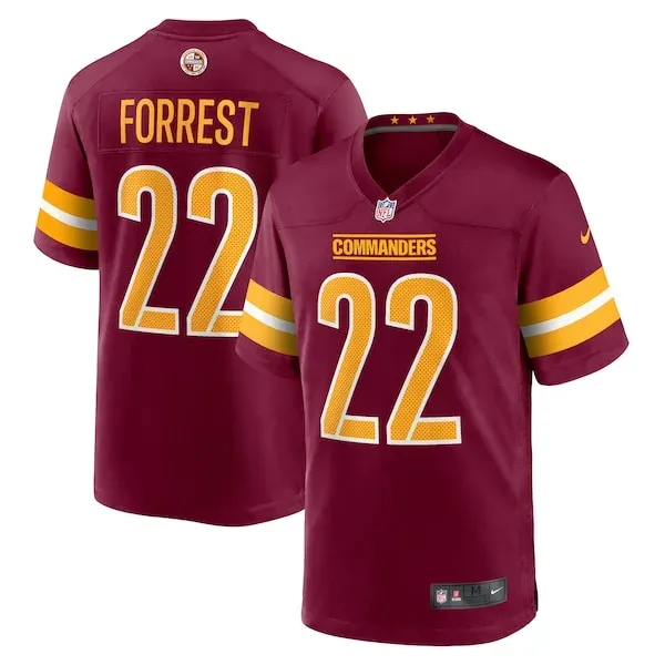 None Darrick Forrest Game Jersey - Burgundy | NFL Player Jersey