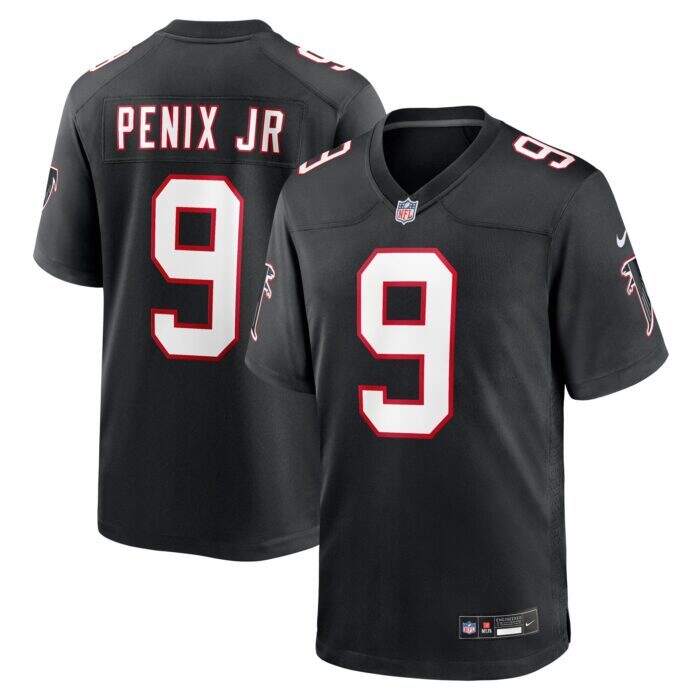 Men's Atlanta Falcons Michael Penix Jr. Nike Black Throwba...