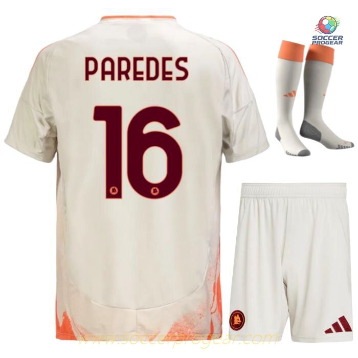 AS Roma Away Children Jersey Set Team Jersey 2024-2025 Season Paredes