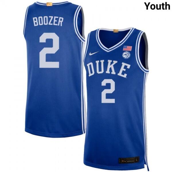 Youth Duke Blue Devils #2 Cayden Boozer Royal Nike Stitch Jerseys