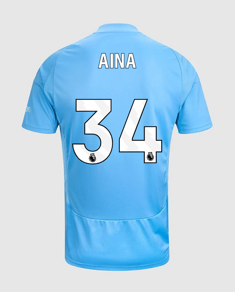 Nottingham Forest's 24-25 Third Jersey, featuring Aina with the number 34.