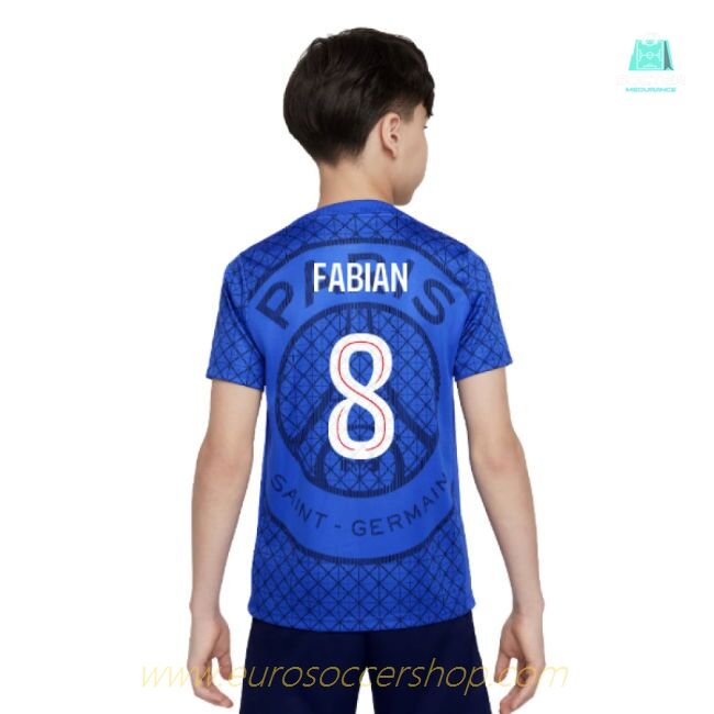 2025-2026 PSG Academy Pro Home Pre Match Shirt (Royal) - Kids (Fabian 8)