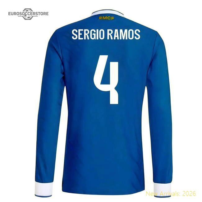 Supporter 2025-2026 Real Madrid Authentic Long Sleeve Third Shirt (Sergio Ramos