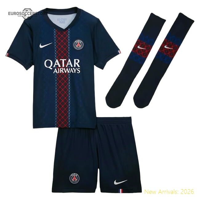 Supporter 2025-2026 Psg Home Little Kids Mini Kit (Mbappe 7)