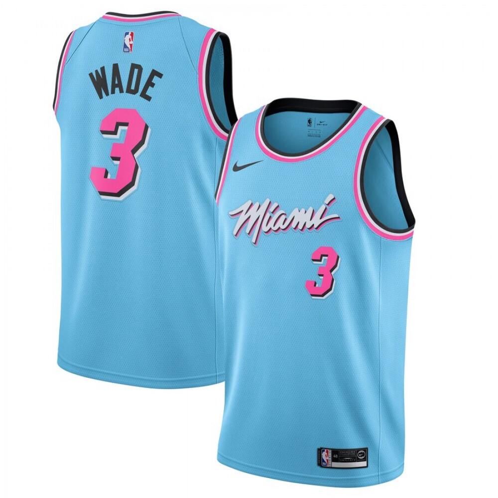 Collector's Item Top-Grade Men's Heat #3 Dwyane Blue Basketball Jersey