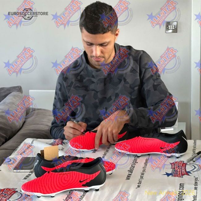 Official Manchester City Fc Rodri Signed Boot (framed) - Premium