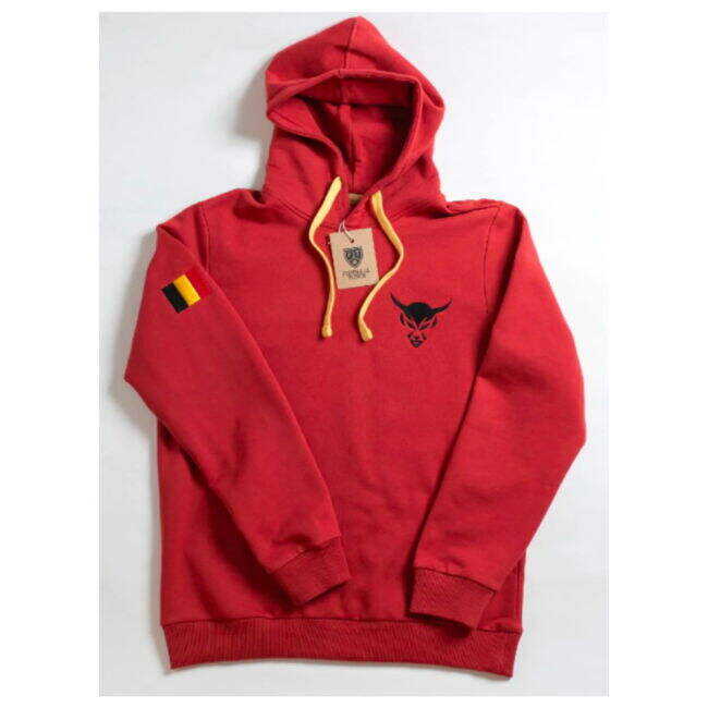 Belgium Le Diable Retro Football Hoodie (Red)