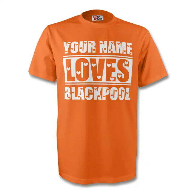 Certified Your Name Loves Blackpool T-shirt (orange) Stylish Design