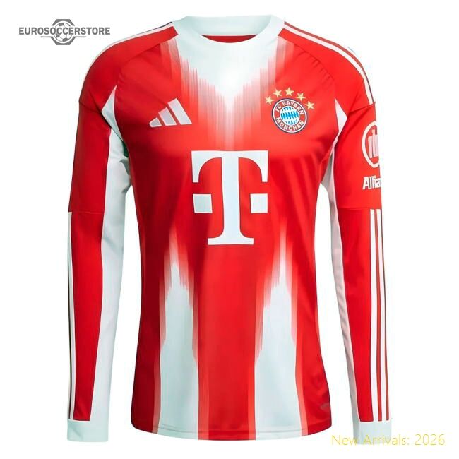 Outstanding 2025-2026 Bayern Munich Long Sleeve Home Jersey
