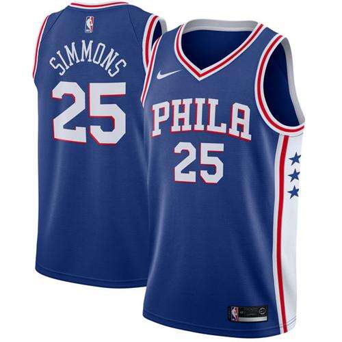 PHI #25 Ben Simmons Authentic 2024 Icon NBA Jersey - Blue Swingman
