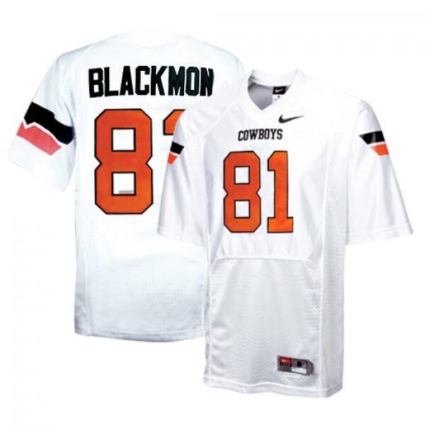 Youth(Kids) Oklahoma State Cowboys #81 Justin Blackmon White Nike Jersey