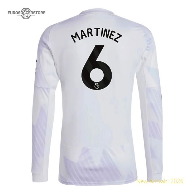 Authentic 2025-2026 Man Utd Long Sleeve Away Shirt (martinez 6)