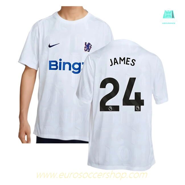 2025-2026 Chelsea Academy Pro Pre-Match Football Top (White) (James 24)