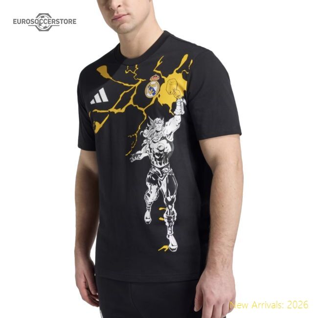 Outstanding 2025-2026 Real Madrid Marvel Tee (black) - Collectors Item