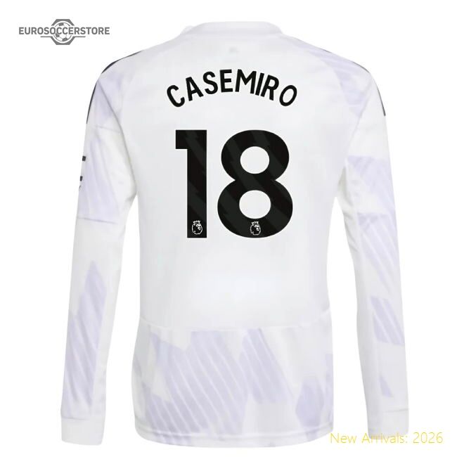 Authentic 2025-2026 Man Utd Long Sleeve Away Shirt (kids) (casemiro