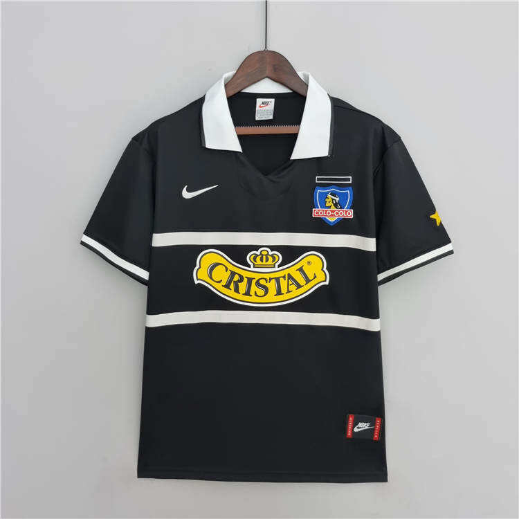 Colo-Colo Retro Soccer Jersey 9697 Black Away Football Shirt -