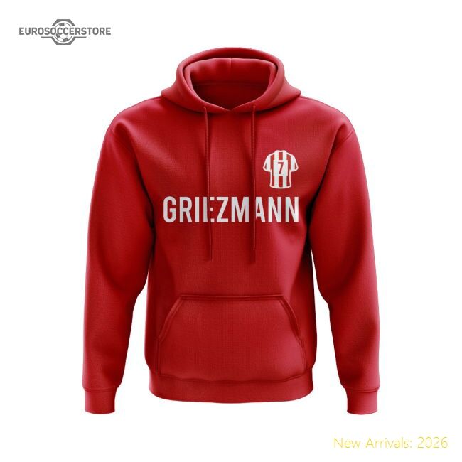 Authentic Antoine Griezmann Atletico Madrid Number Hoody (Red)