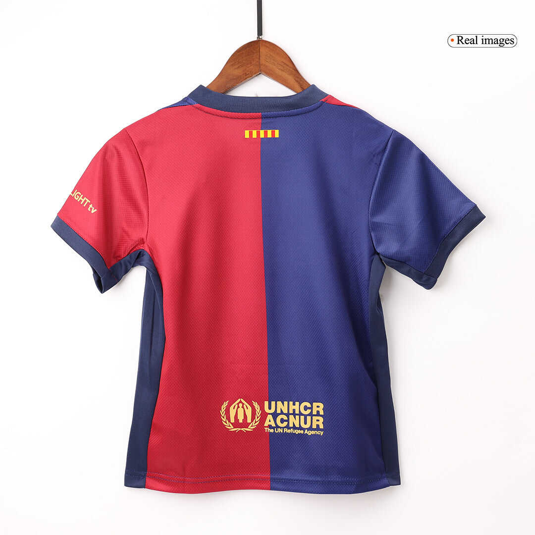 Kid's Barcelona Home Soccer Jersey Kit(Jersey+Shorts+Socks) 2024/25Aut