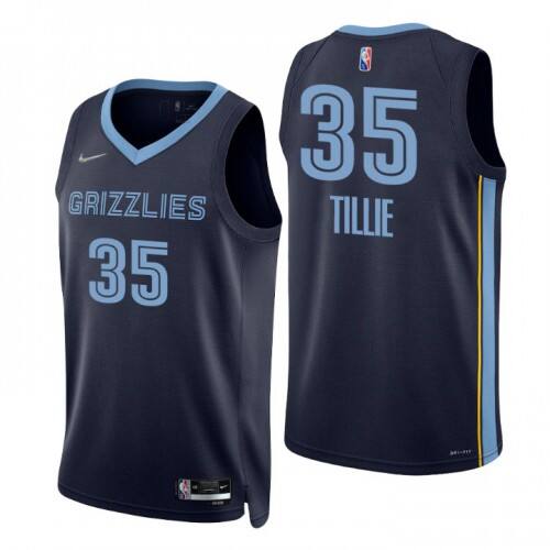 Nike Memphis Grizzlies #35 Killian Tillie Navy Mens 2021-22 NBA 75th Anniversary Diamond Swingman Jersey ¨C Icon Edition Mens