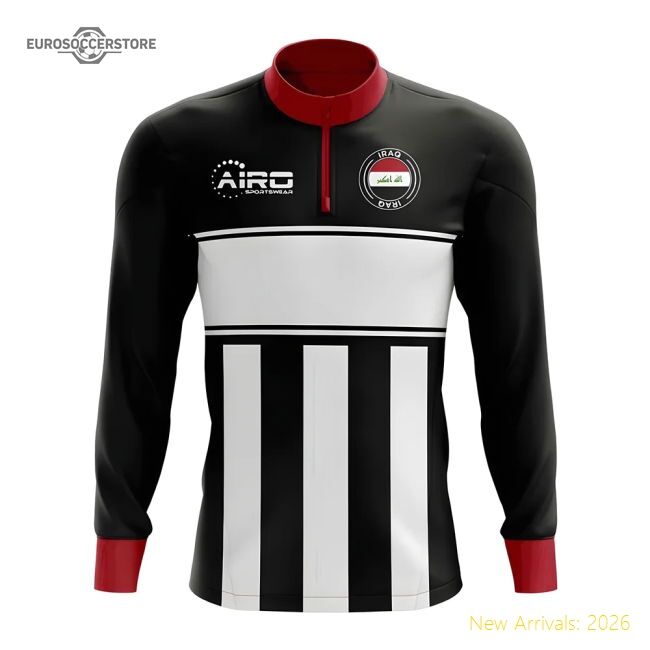 Iraq Concept Football Half Zip Midlayer Top (black-white)