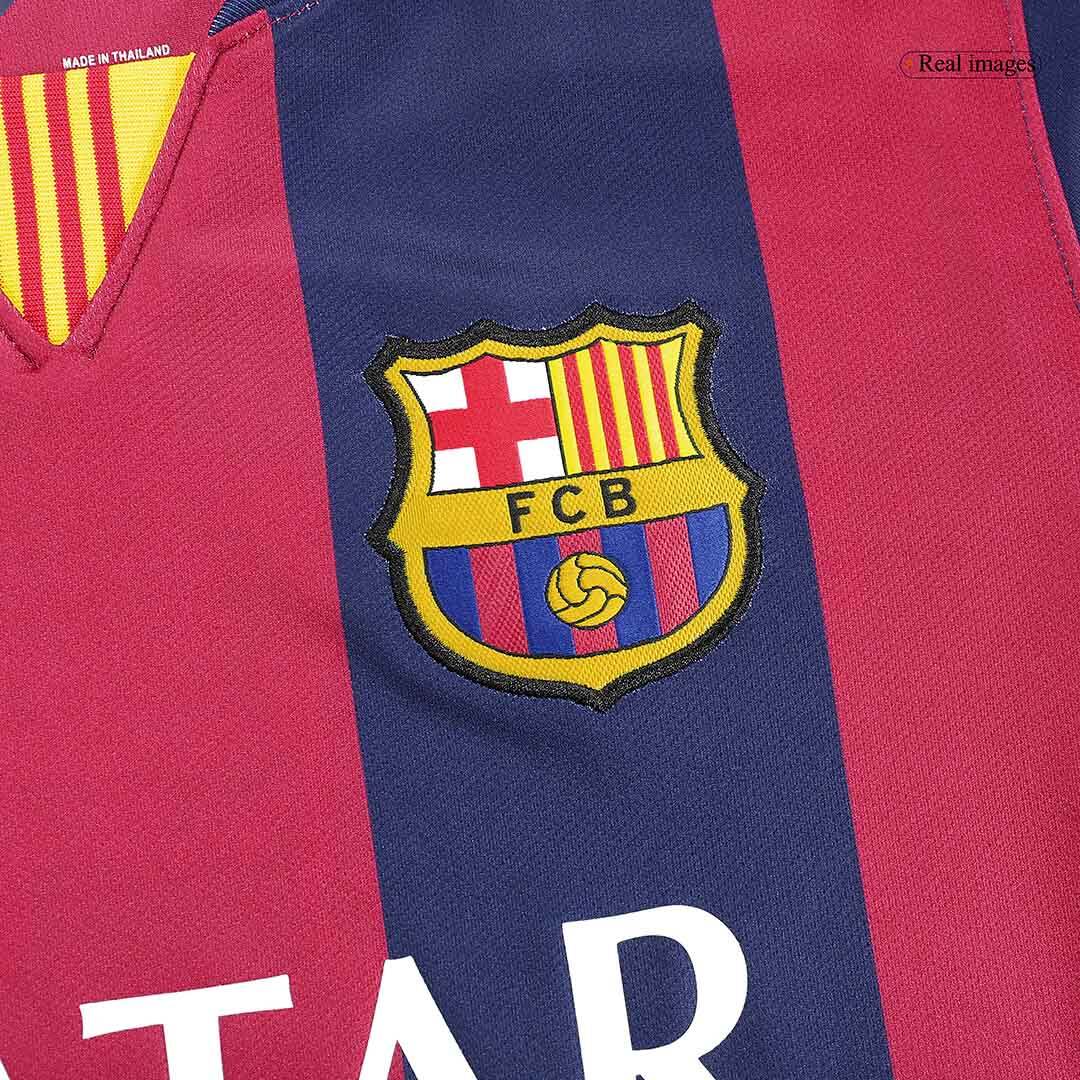 Retro MESSI #10 2014/15 Barcelona Home Long Sleeve Soccer JerseyAuthen