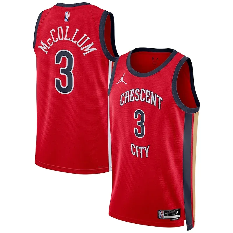 CJ McCollum NOP Pro-Grade Team Jersey - Red - Official NBA Merchandise